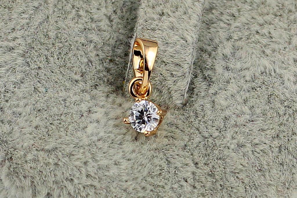Кулон Xuping Jewelry с белым камнем 4 мм Золотистый