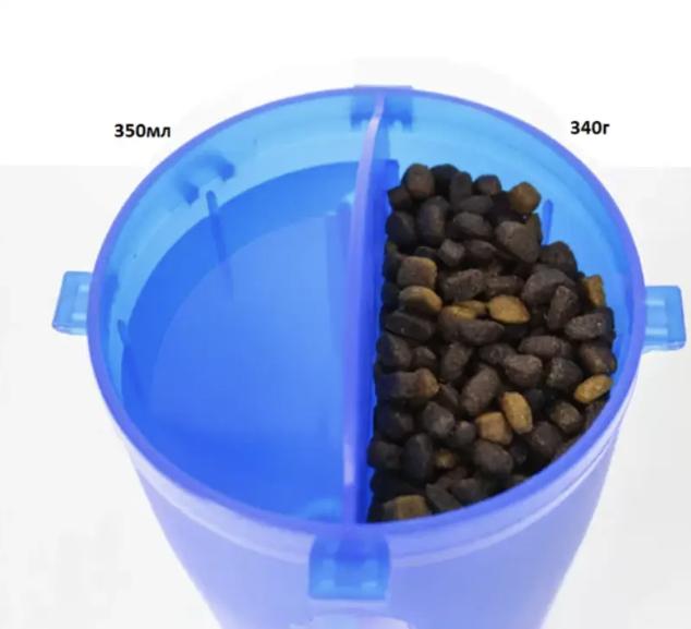 Бутылка для корма и воды 2в1 переносная для собак Желтый (1M1122) - фото 4 Бутылка для корма и воды 2в1 переносная для собак Желтый (1M1122) - фото 4