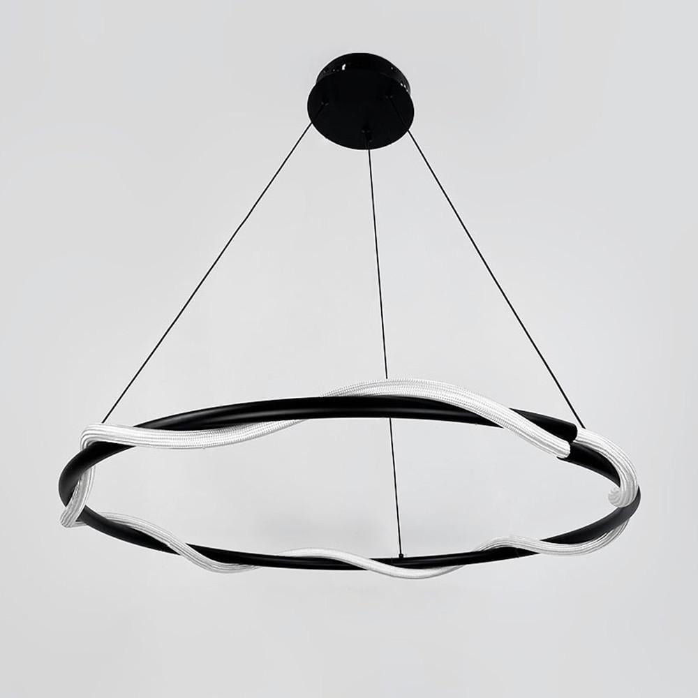 Люстра із чорним кільцем та обплетеним неоном Ø 80 см (JU 25-800 BK) - фото 3 Люстра із чорним кільцем та обплетеним неоном Ø 80 см (JU 25-800 BK) - фото 3