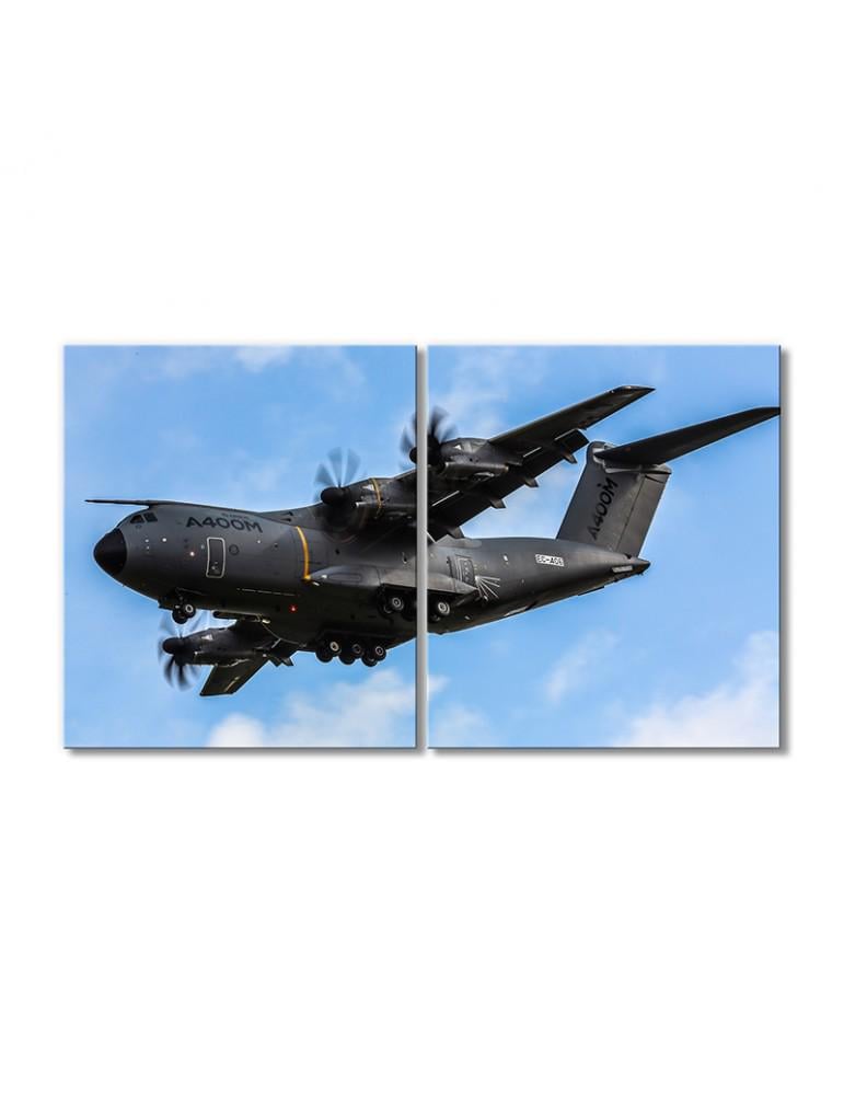 Картина модульная Самолет военно-транспортный четырехмоторный 2 модуля 40х60 см