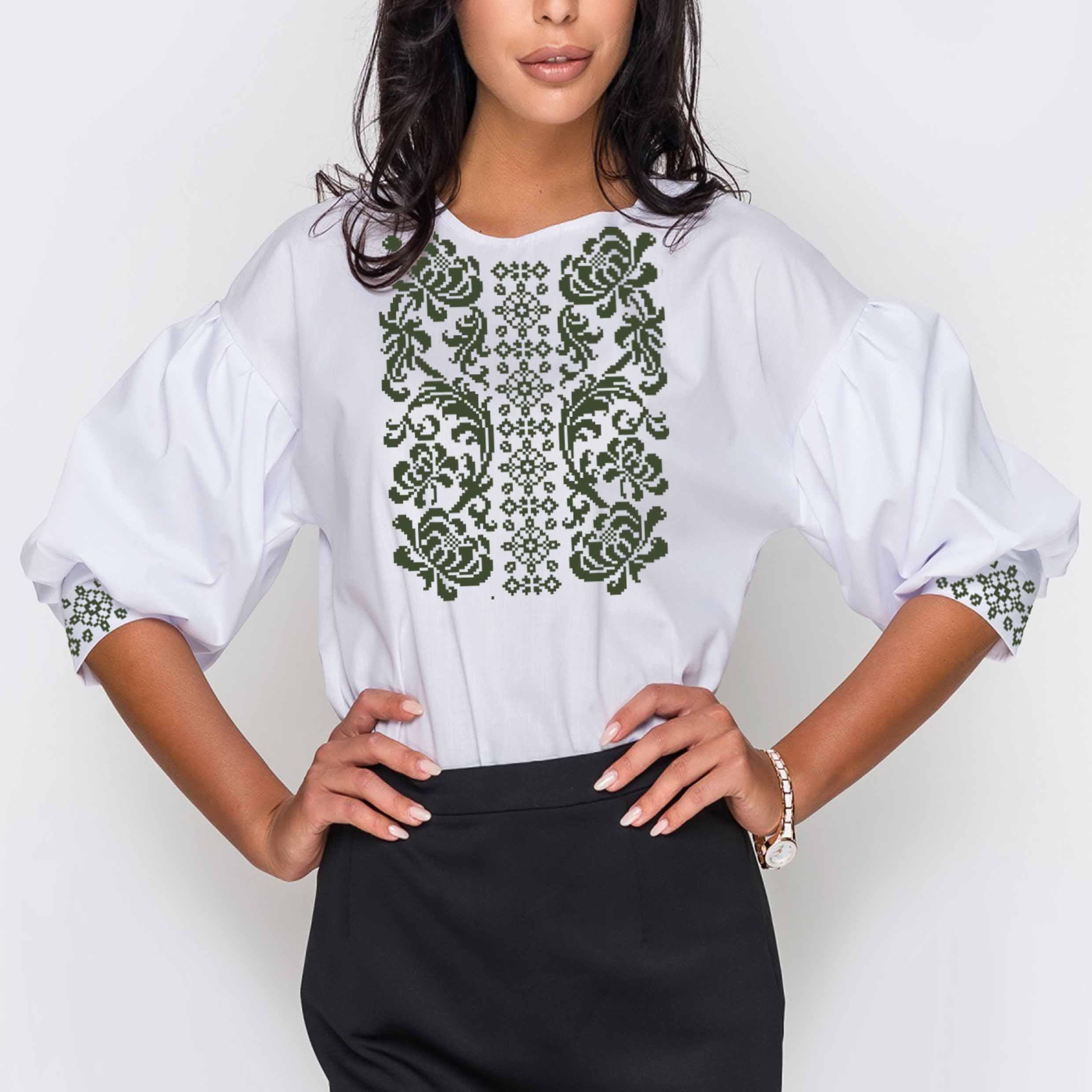 Заготовка для вишивки нитками або бісером сорочка СЖ-205 габардин Заготовка для вишивки нитками або бісером сорочка СЖ-205 габардин