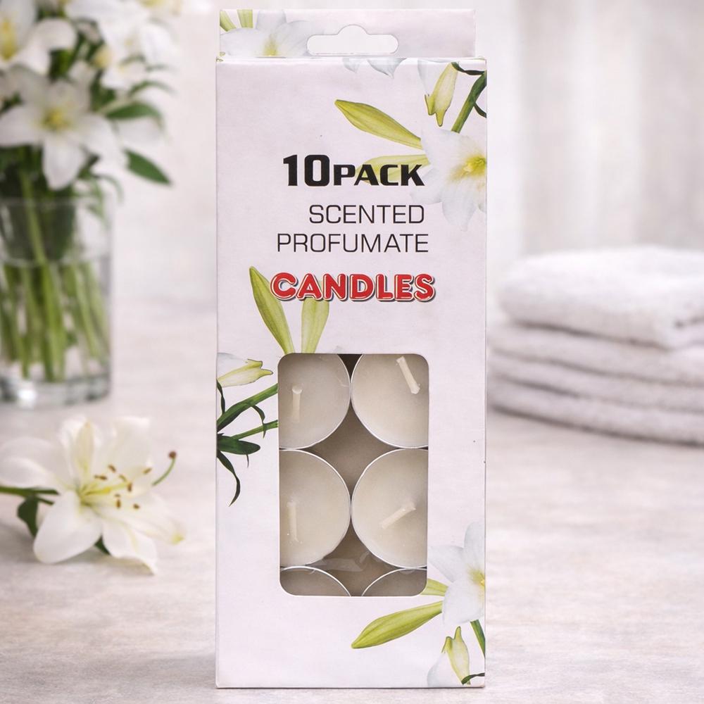 Ароматичні чайні свічки Лілія в таблетках 10 шт. 3,5x0,8 см (37-ліл-88183)