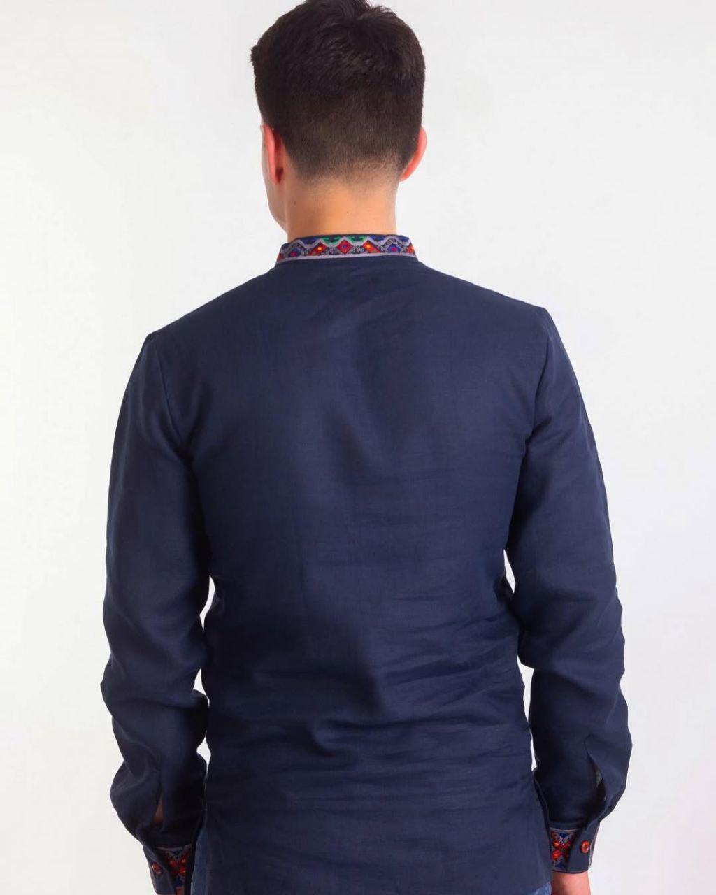 Вышиванка мужская р. 56 Темно-синий (533) - фото 3 Вышиванка мужская р. 56 Темно-синий (533) - фото 3