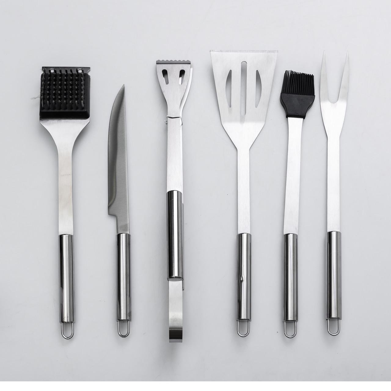 Набір для гриля та барбекю з нержавіючої сталі 6 пр. в кейсі (HP-20-73) - фото 2