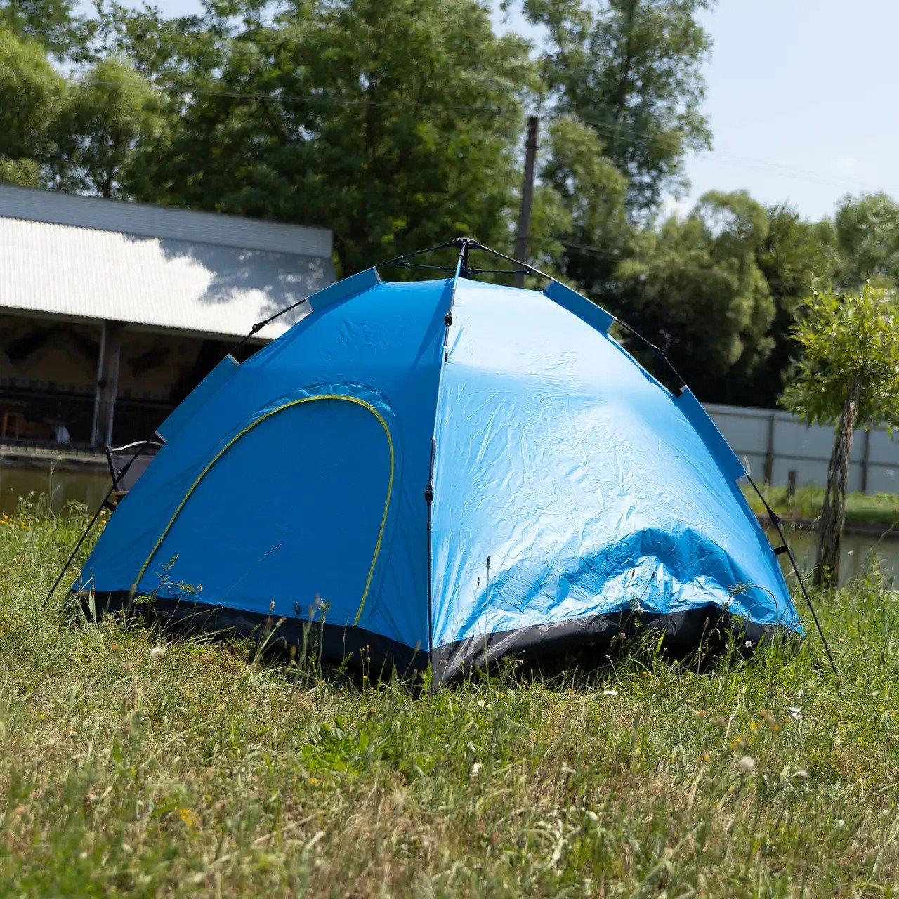 Намет туристичний 2-місний автоматичний 200х200х140 см Блакитний (LU-019BL) - фото 3