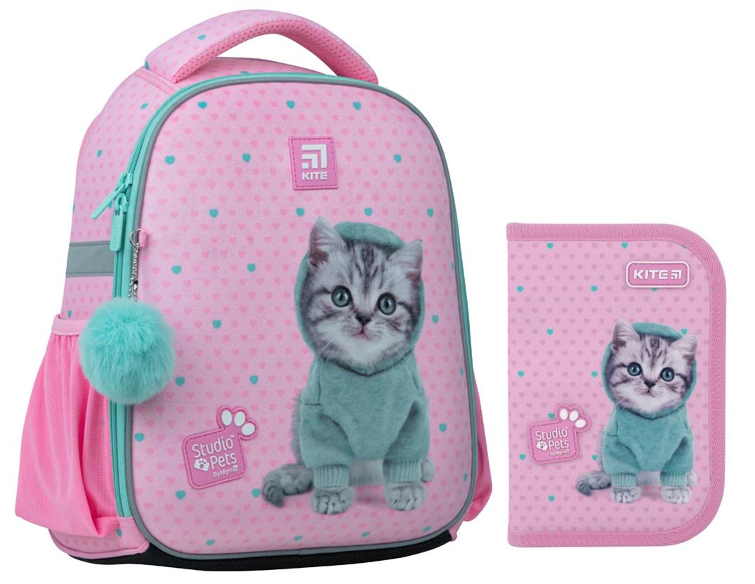 Набір шкільний рюкзак Kite Education Studio Pets каркасний і пенал (202224)