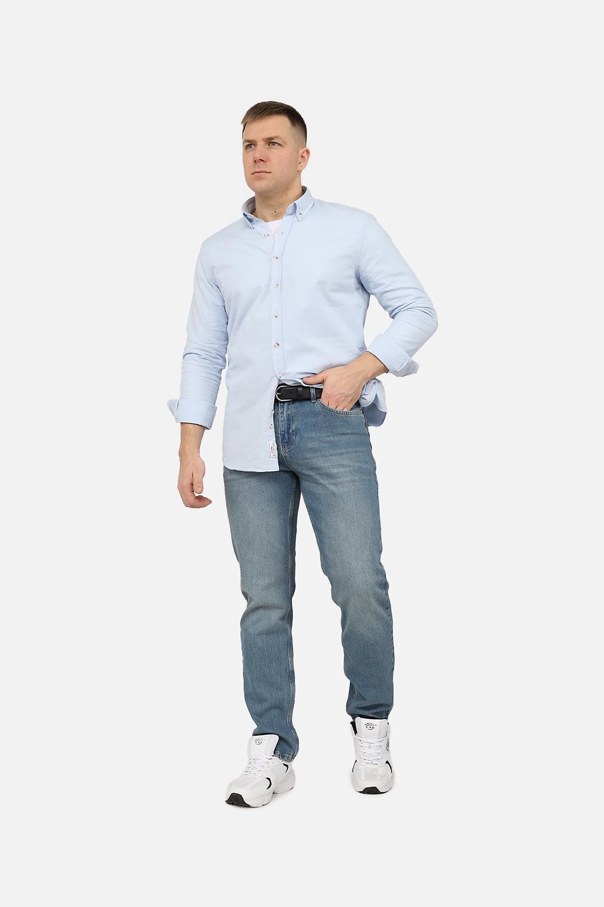 Рубашка с длинным рукавом ЦБ-00272058 мужская р. 50 Голубой (SKT001050394)