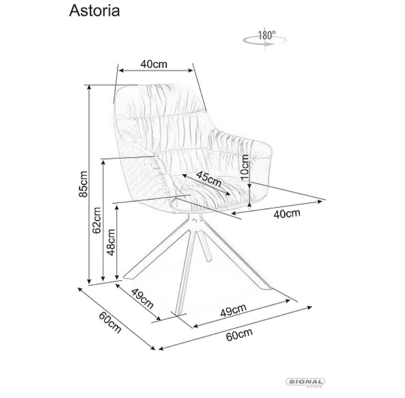 Стілець кухонний Signal Astoria II Velvet Чорний/Сірий (11777795) - фото 4