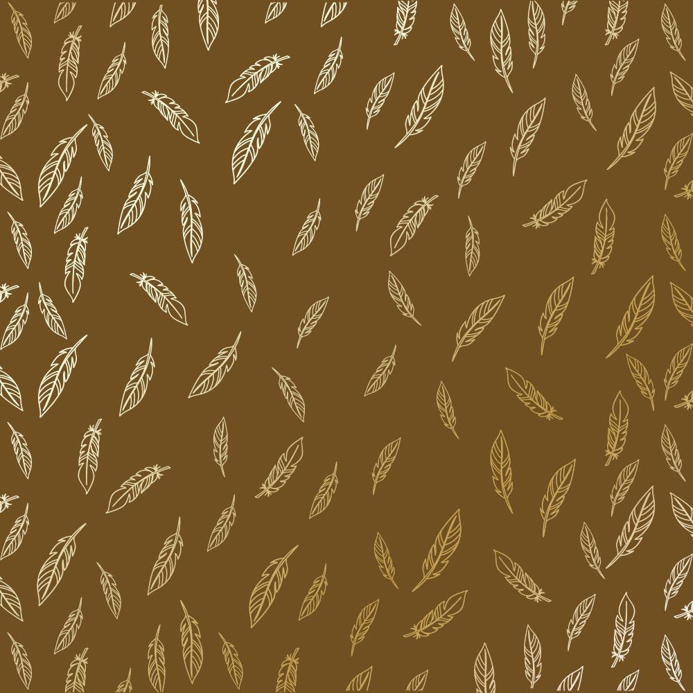 Лист бумаги односторонний Golden Feather с фольгированием 30,5х30,5 см Milk Chocolate