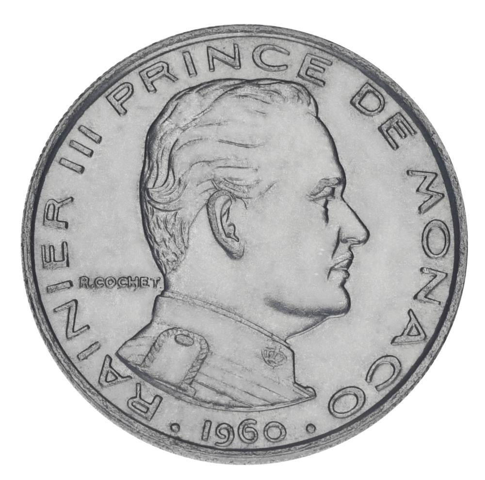 Коллекционная монета Монако 1 франк 1960 F-VF (М20436)
