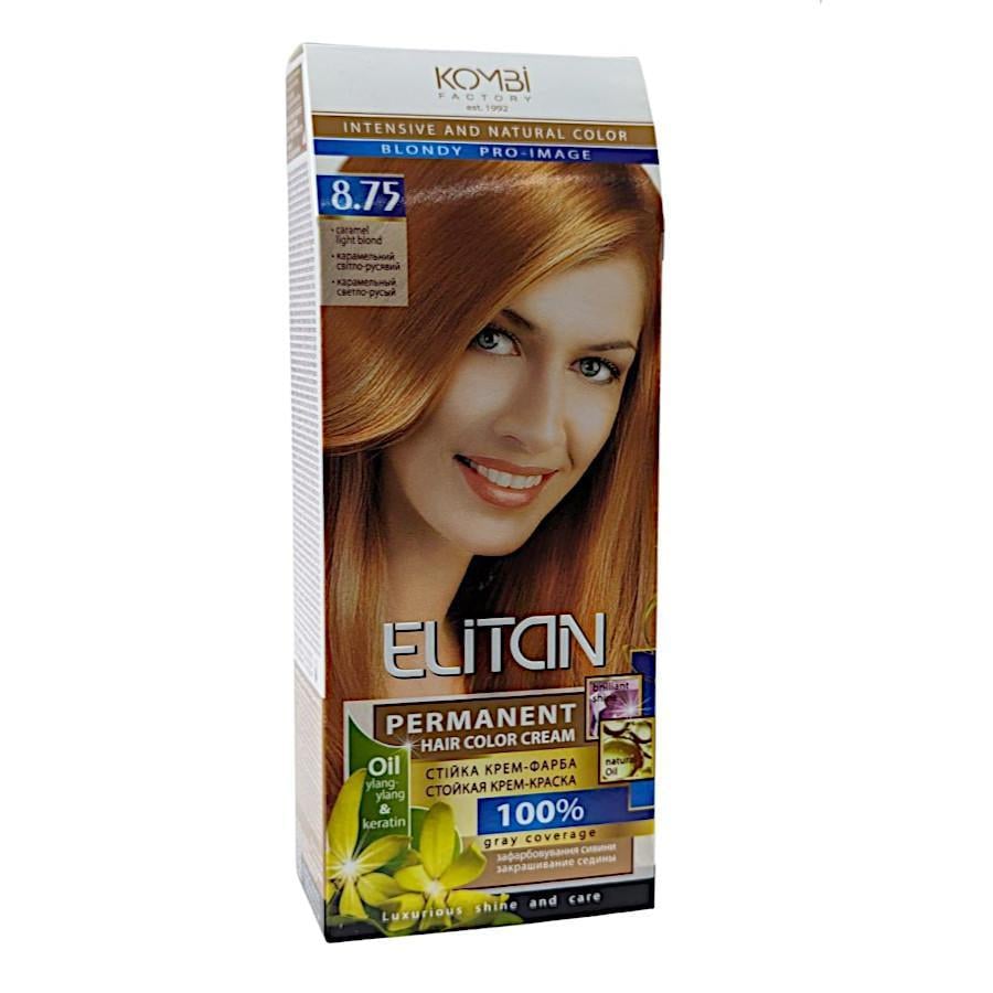 Крем-краска для волос стойкая ELITAN intensive and natural color 8-75 Карамельный светло-русый (2191912476)