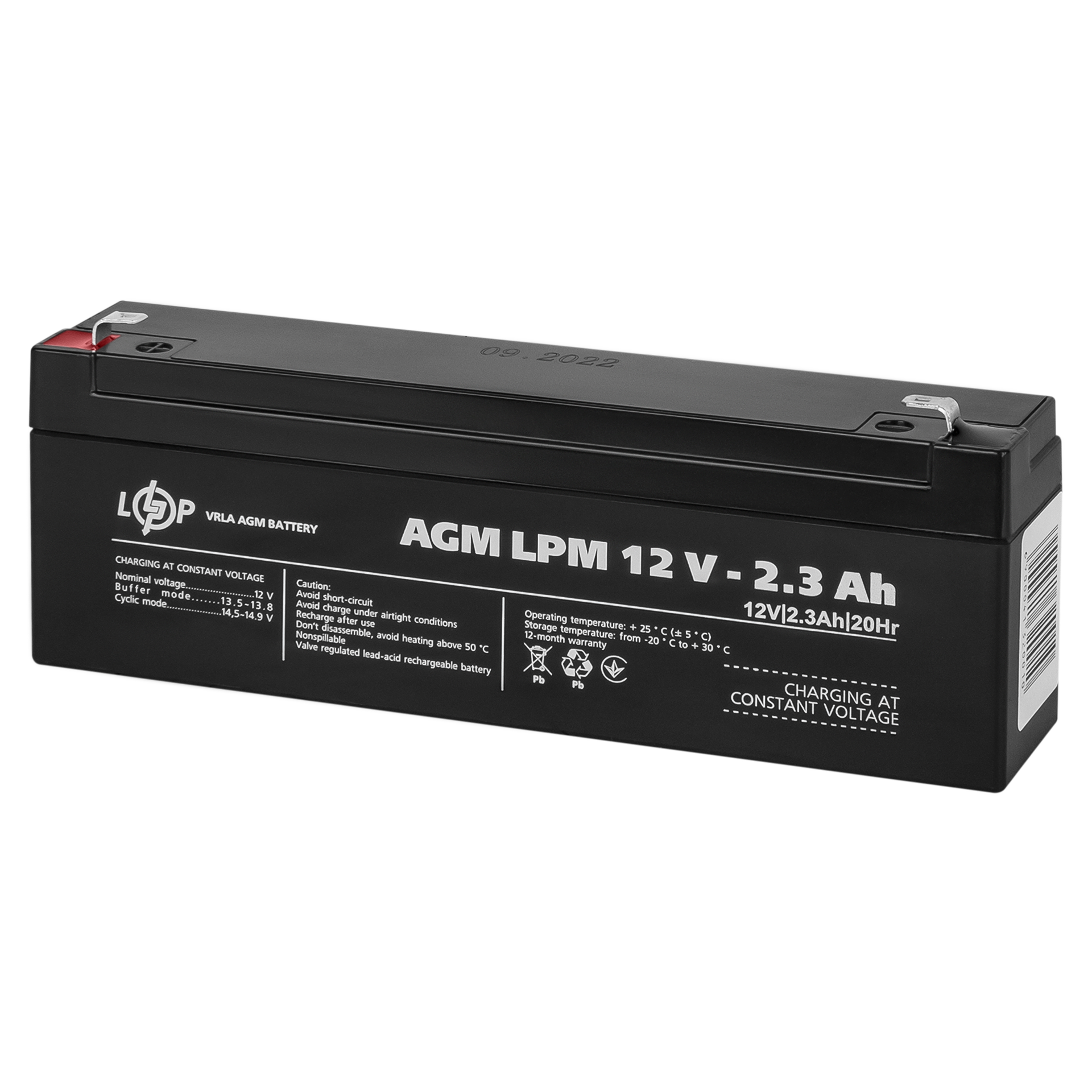 Акумулятор AGM LPM 12V 2,3 Ah (4132) - фото 2