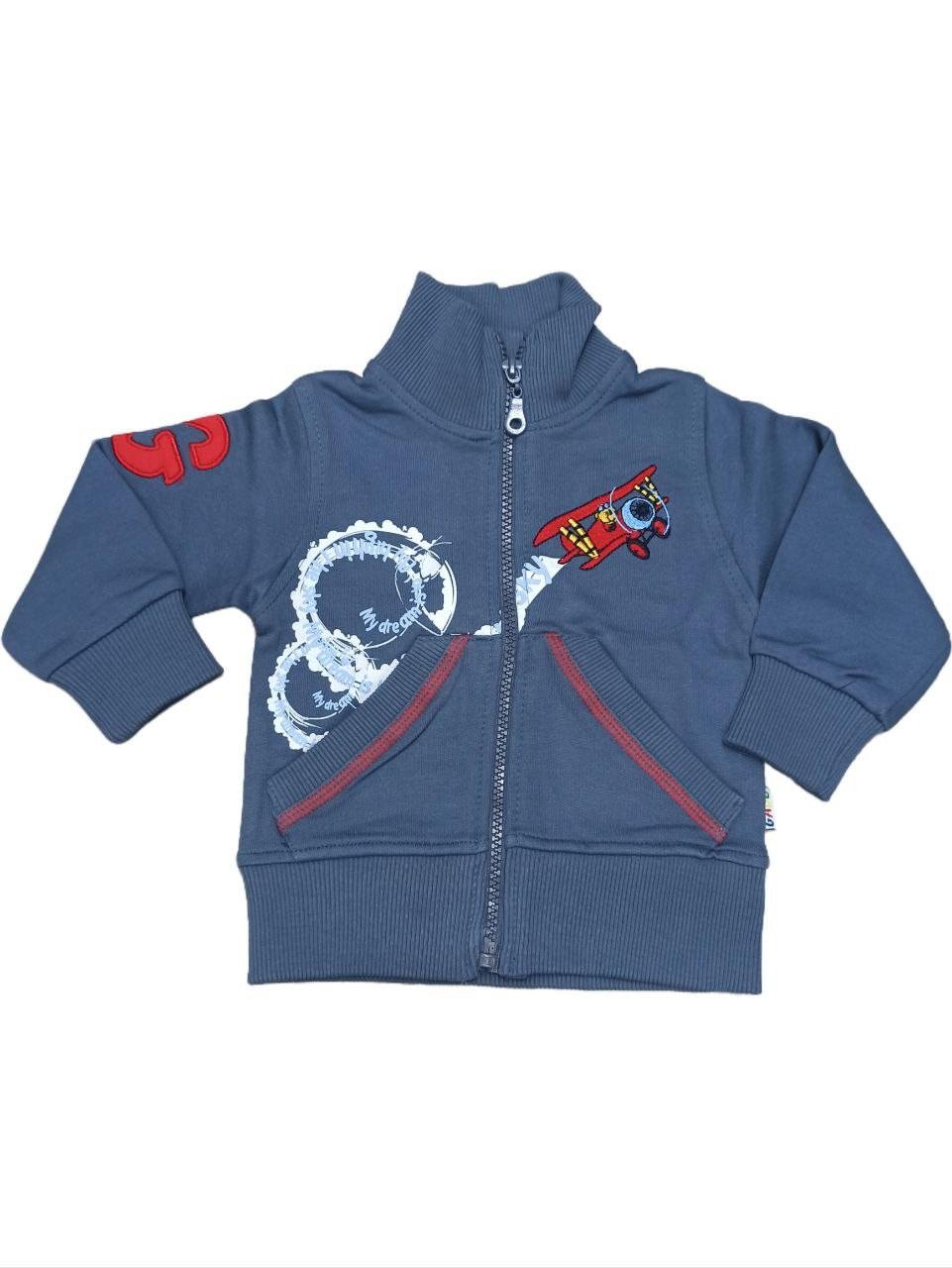 Кофта детская для мальчика GABBI Полет р. 24 74-80 см Темно-серый