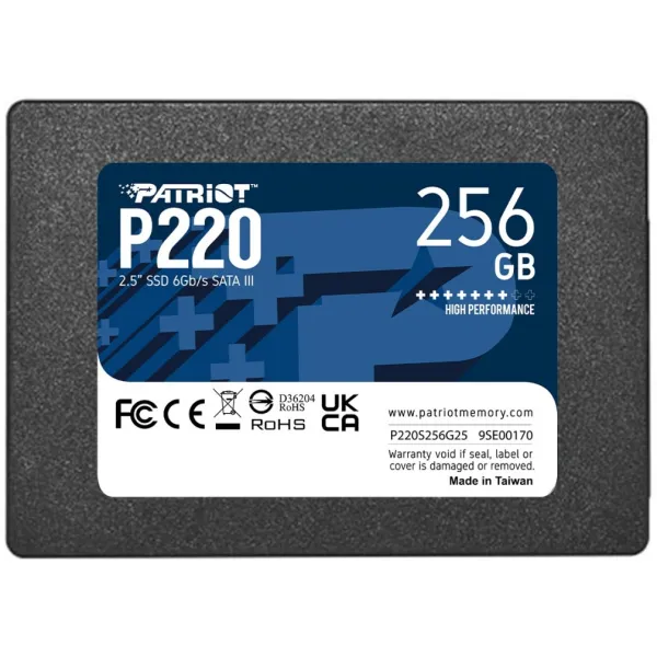 SSD-накопитель Patriot P220 256Gb SATA III 2,5" 3D NAND (P220S256G25)