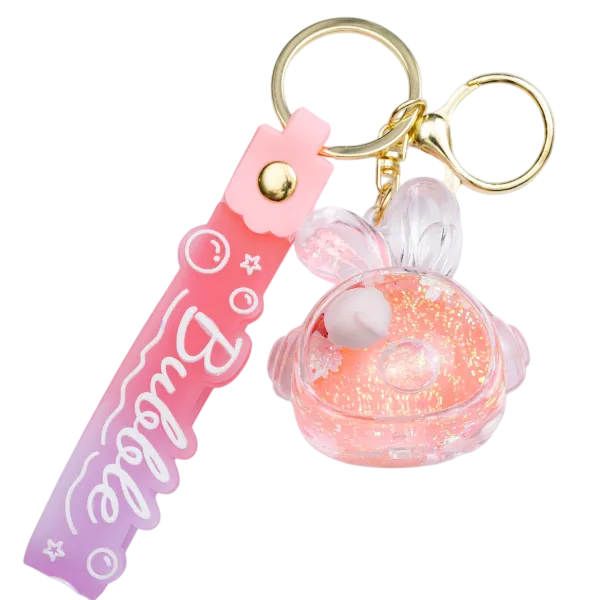 Брелок для ключей Bubble с блестками 5х5,5 см Розовый