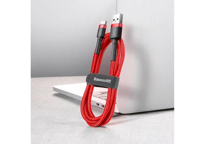 Кабель для быстрой зарядки BASEUS Cafule Cable USB to Type-C Quick Charge 3,0 3 A 1 м Red (CATKLF-B09) - фото 10