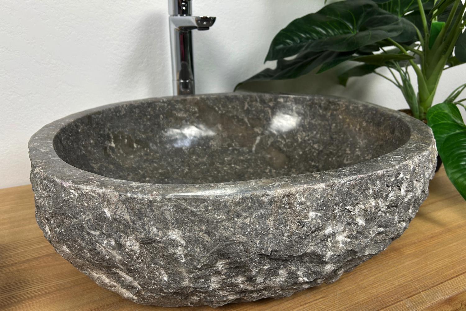 Умывальник мраморный с живыми краями 52х42х16 см Серый (25074120) - фото 5 Умывальник мраморный с живыми краями 52х42х16 см Серый (25074120) - фото 5