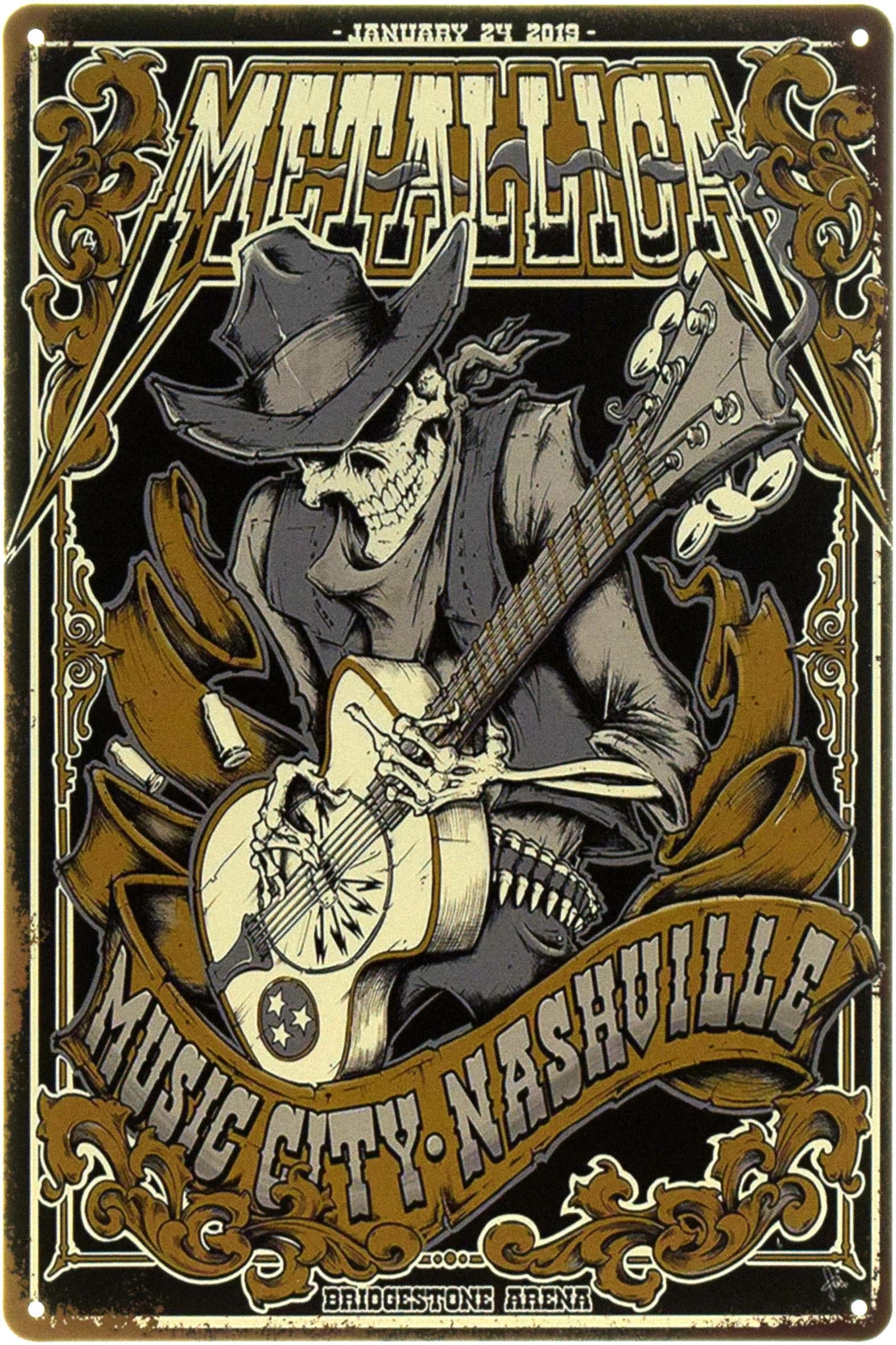 Табличка металлическая "Metallica: Music City - Nashville" 20x30 см (ms-104495)