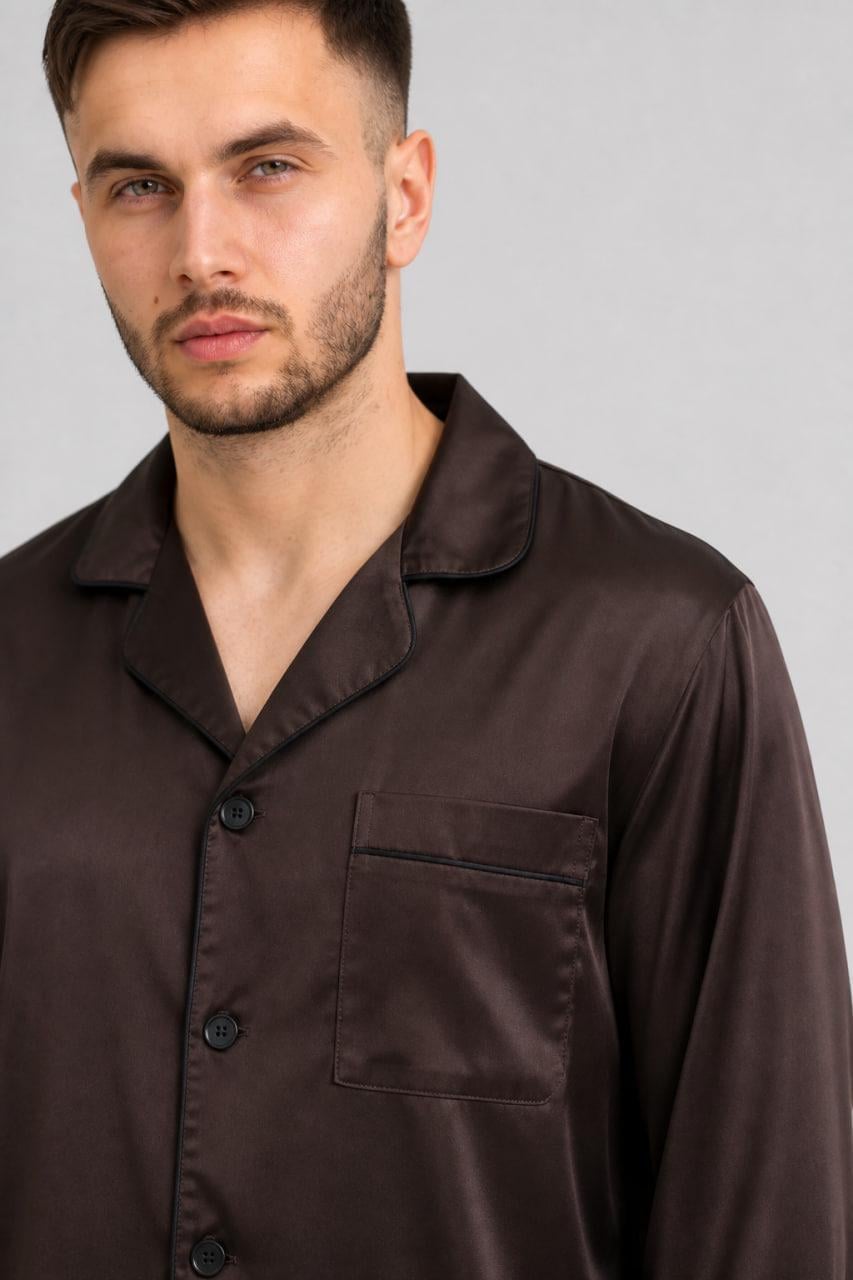 Піжама чоловіча шовкова BO.Brand XL Chocolate Brownie (29579) - фото 4