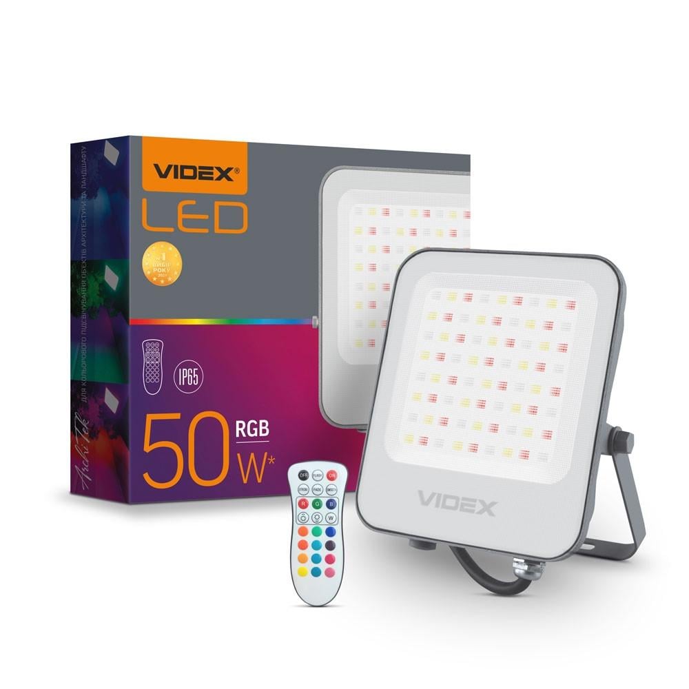 Прожектор VIDEX LED 50 W RGB 220 V (VL-F3-50-RGB)