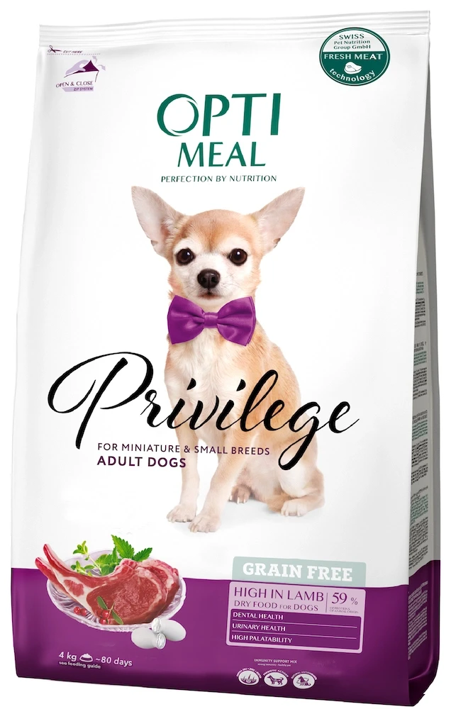 Корм сухой Optimeal Optimeal Privilege Grain Free Dogs Small Breeds для взрослых собак с ягнятиной 4 кг - фото 1