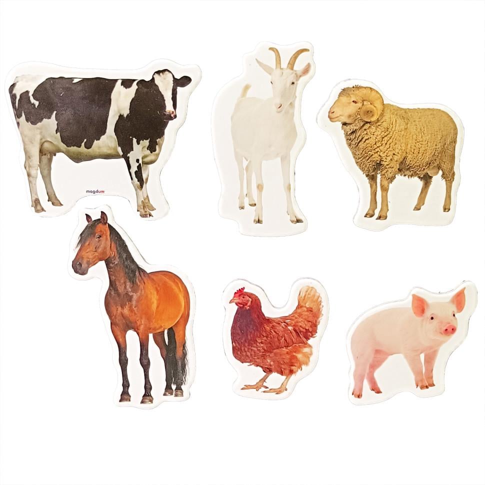 Магніти Magdum Тварини Фермі від 3 років 6 шт. Бежевий (ID-173-N-8)