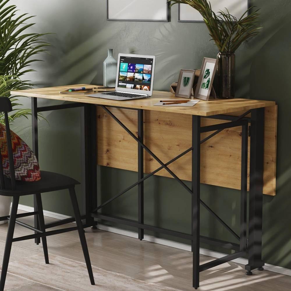 Стол-книга трансформер Ferrum-decor Орион 3 металл/ДСП 16 мм 750x1150x880 мм Черный/Дуб Артизан (FRD-105086)