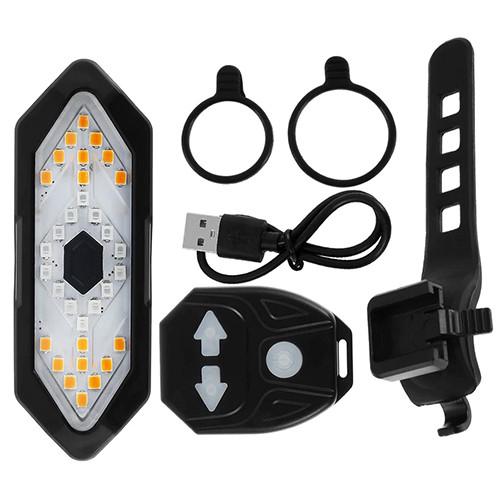 Велофонарь Waterproof FY-1820 Red+Yellow ЗУ microUSB с указанием поворотов