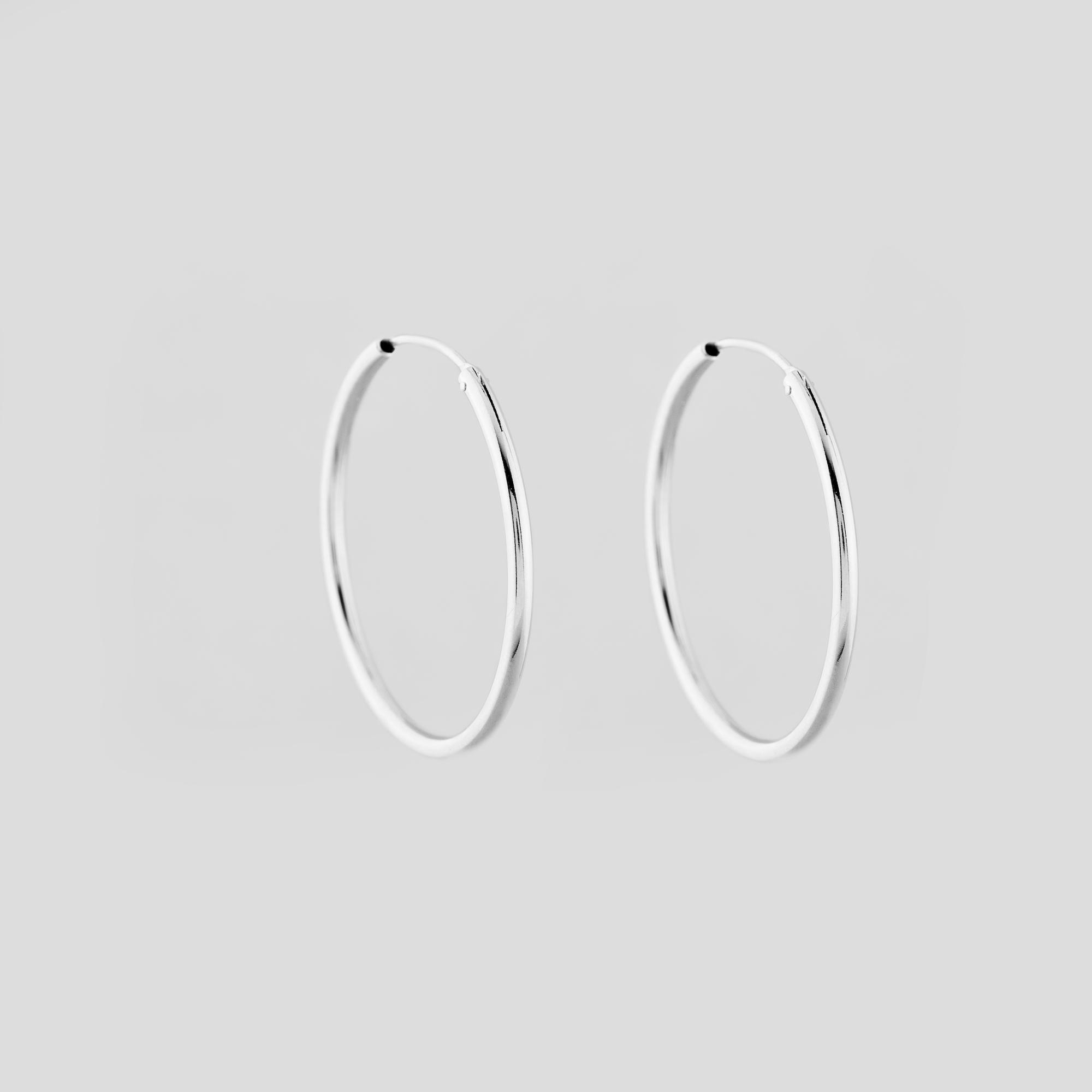 Серебряные серьги Minimal Воздушность (15652)