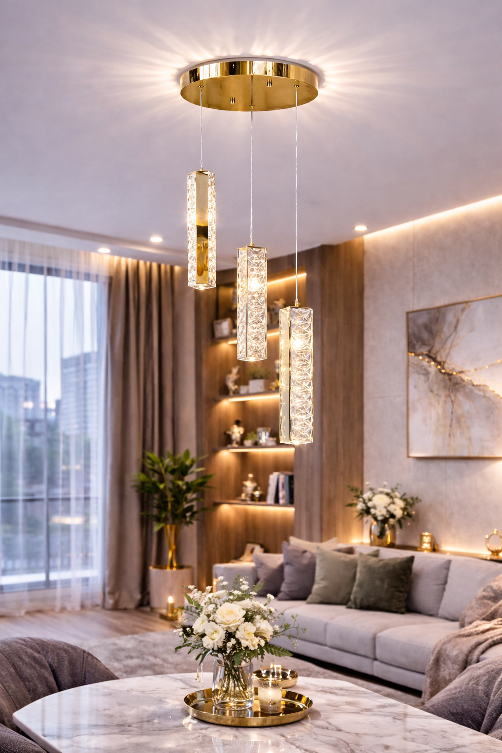 Люстра Crystal Rain LED 63W (20111/3GD) Люстра Crystal Rain LED 63W (20111/3GD)