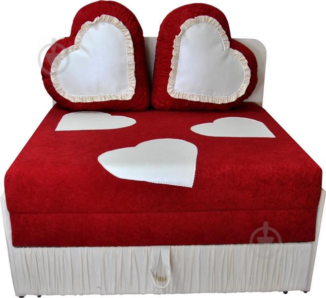 Детский диванчик малютка Ribeka Сердца Красный (24M08)