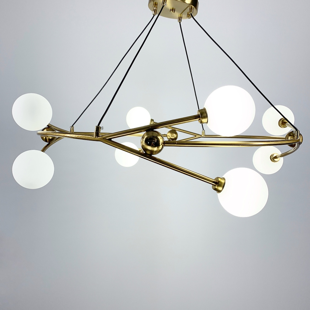 Люстра в форме кольца с 8 плафонами Латунный (K 09/8 AB)