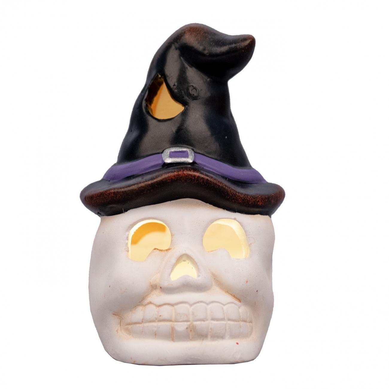 Статуетка YES! Fun Halloween Skull in hat LED 10 см (974189)