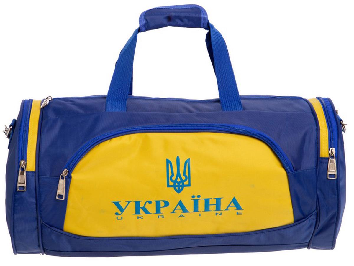 Сумка спортивная SP-Sport "Україна" круглая 54х24 см Сине-желтый (GA-016-U)