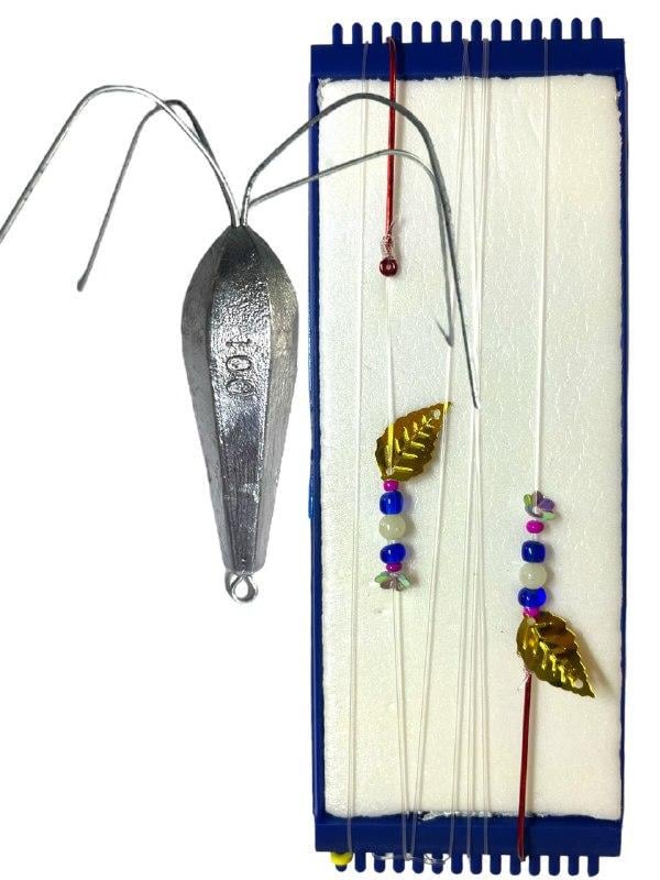 Готовая снасть Камбала с якорным грузилом с проволокой 100 г 2 крючки/бусина (2028316701)