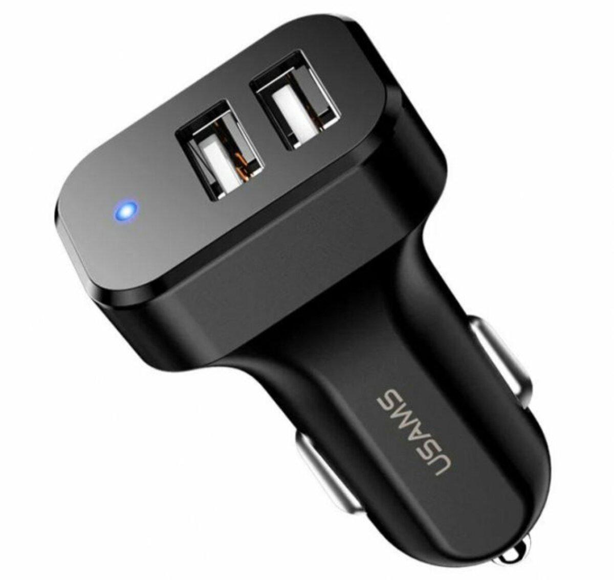 Адаптер автомобильный Usams US-CC087 C13 dual USB Car Charger Black (CC87TC01) Адаптер автомобильный Usams US-CC087 C13 dual USB Car Charger Black (CC87TC01)