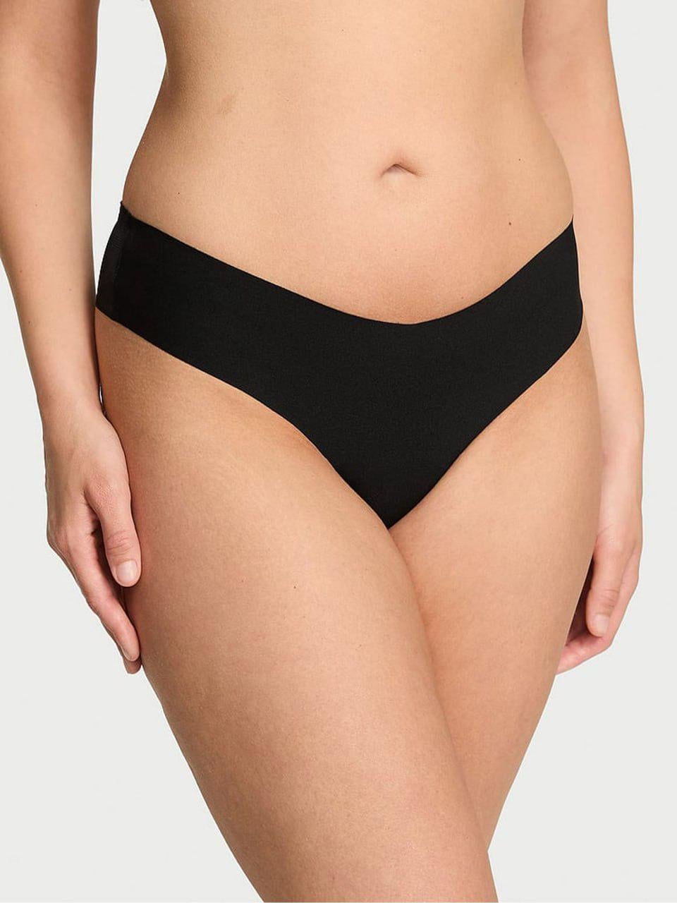 Трусики стринги Victoria's Secret No-Show Thong Panty M Черный (27118669)