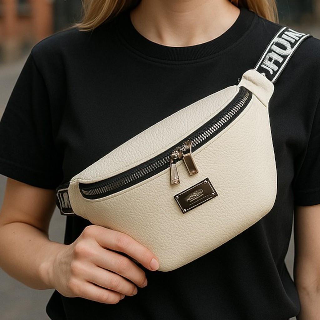 Сумка бананка на пояс женская из экокожи спортивная через плечо Бежевый - фото 7 Сумка бананка на пояс женская из экокожи спортивная через плечо Бежевый - фото 7