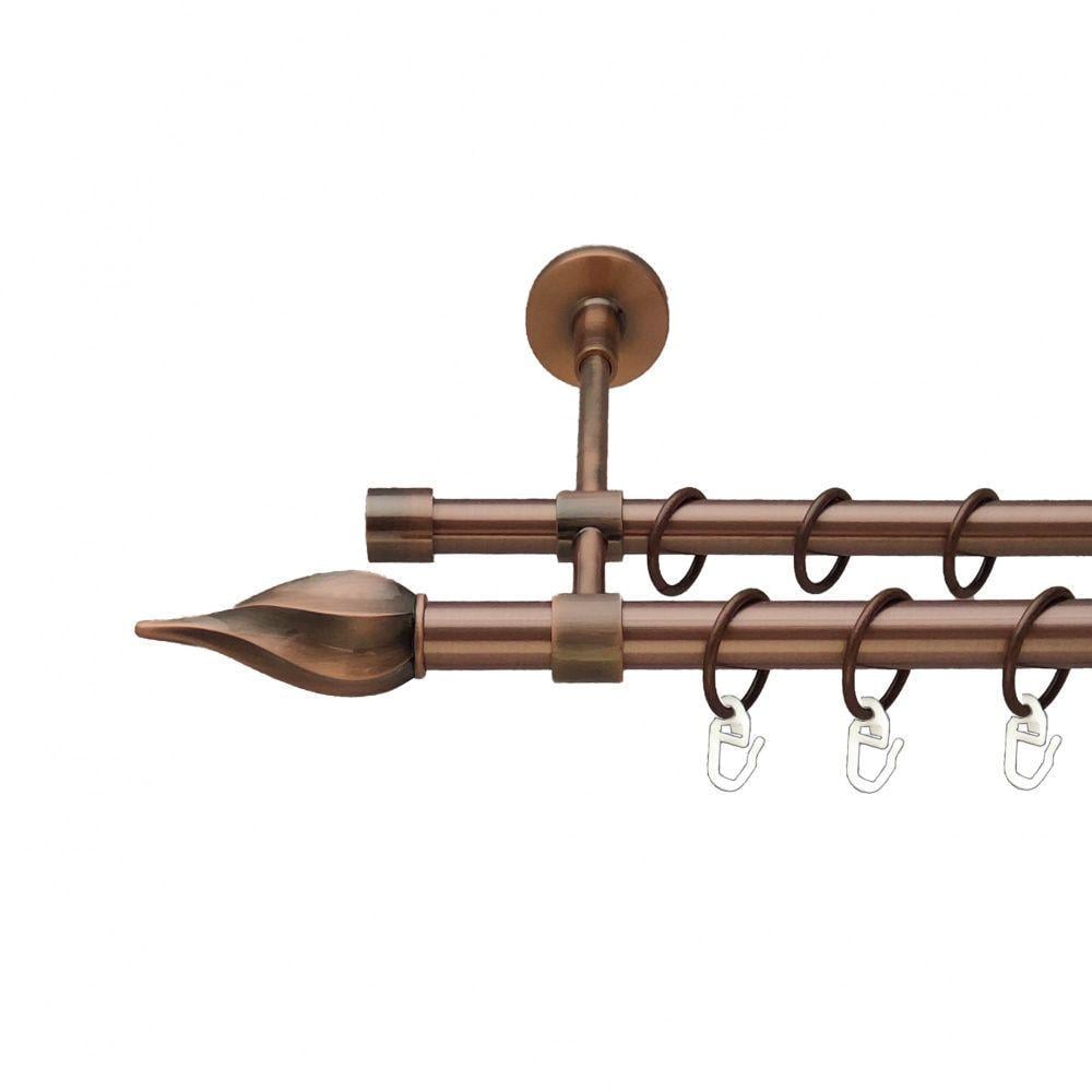 Карниз для штор Orvit Твое двухрядное гладкое 19/16 мм 160 см Античная медь (00-00012023)