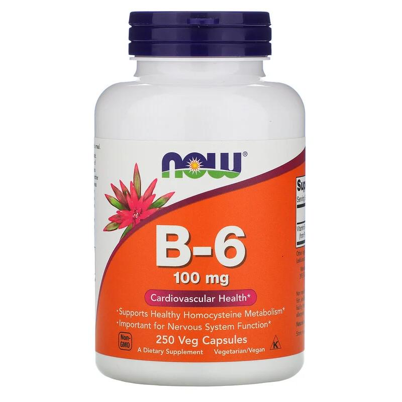 Витамины Now Foods B-6 100 мг 250 капсул
