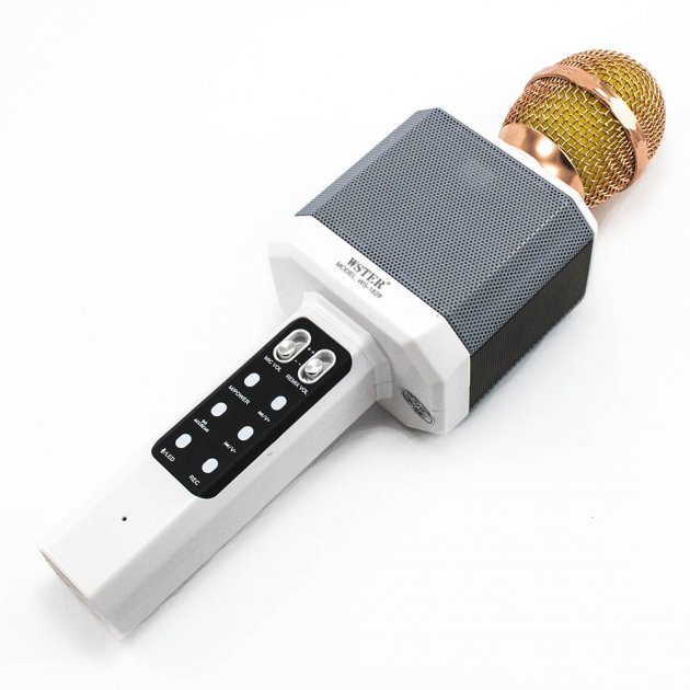 Микрофон-караоке беспроводной WSTER WS-1828 с возможностью смены голоса 1800 mAh White (ML-04642) - фото 2