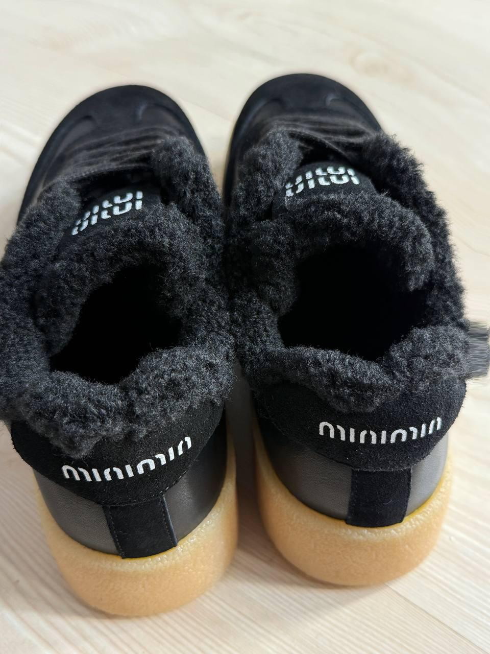Кеды женские Hengji 632-1 утепленные кожаные с замшей на меху р. 36 Черный (5374) - фото 7