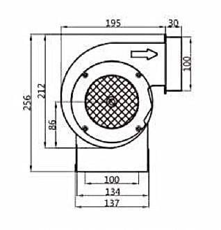 Вытяжной вентилятор TERMO 100 360 3м/час центробежный высокотемпературный (0041) - фото 5