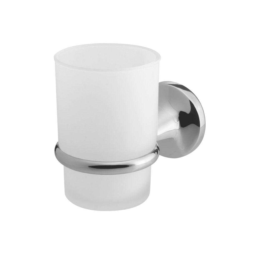 Стакан для зубних щіток Bisk ONTARIO загартоване скло 9,5х6,6 см Білий (00226)
