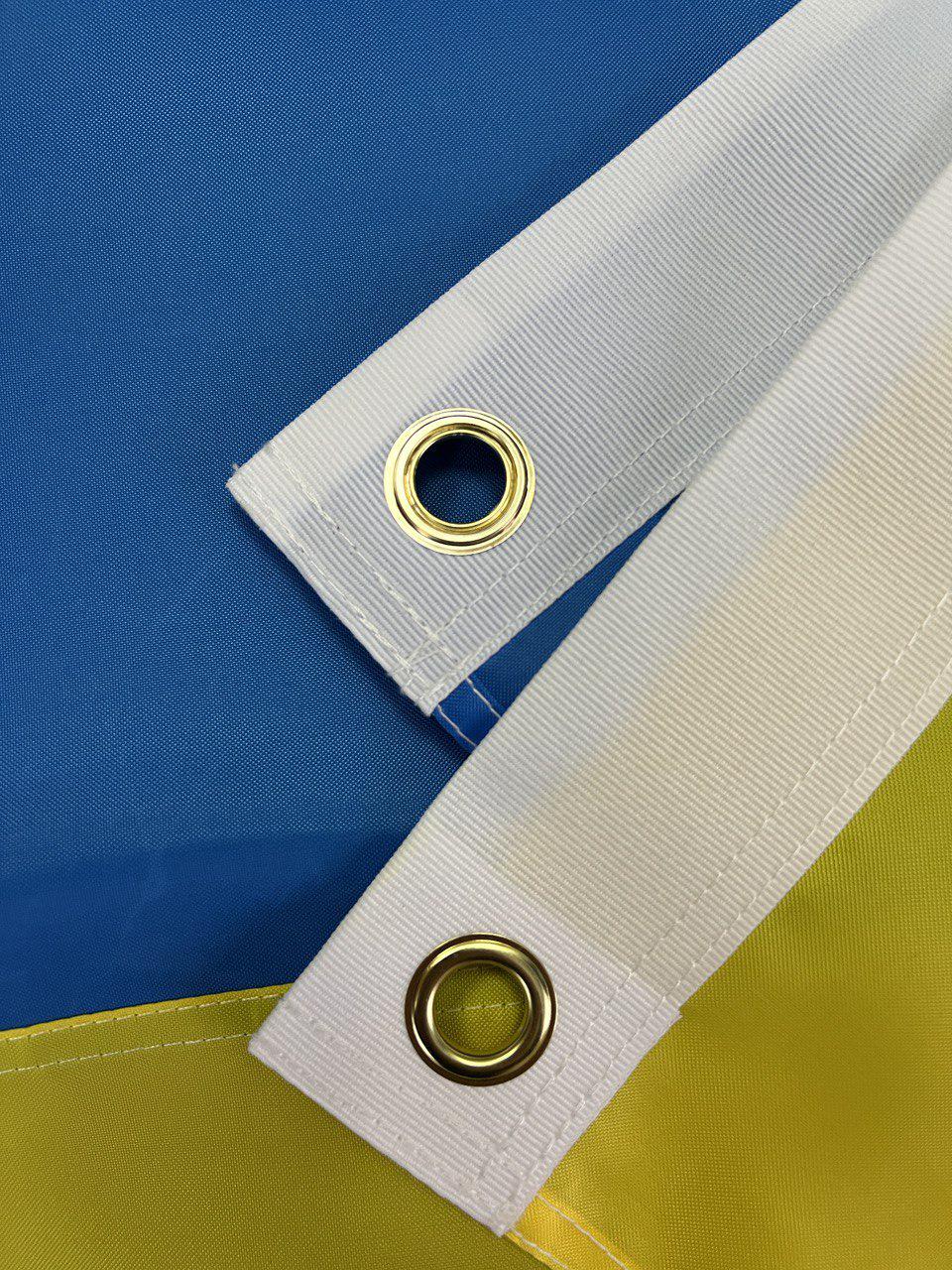 Флаг Украины Kayfovo UA-1 уличный габардин с кольцами для крепления на клипсы флагштока 140х90 см Сине-желтый (28644) - фото 3 Флаг Украины Kayfovo UA-1 уличный габардин с кольцами для крепления на клипсы флагштока 140х90 см Сине-желтый (28644) - фото 3