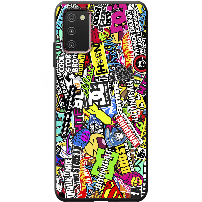 Чехол BoxFace Samsung Galaxy A03s (A037) Multicolored Inscriptions Черный силикон (43255-up880-44047)