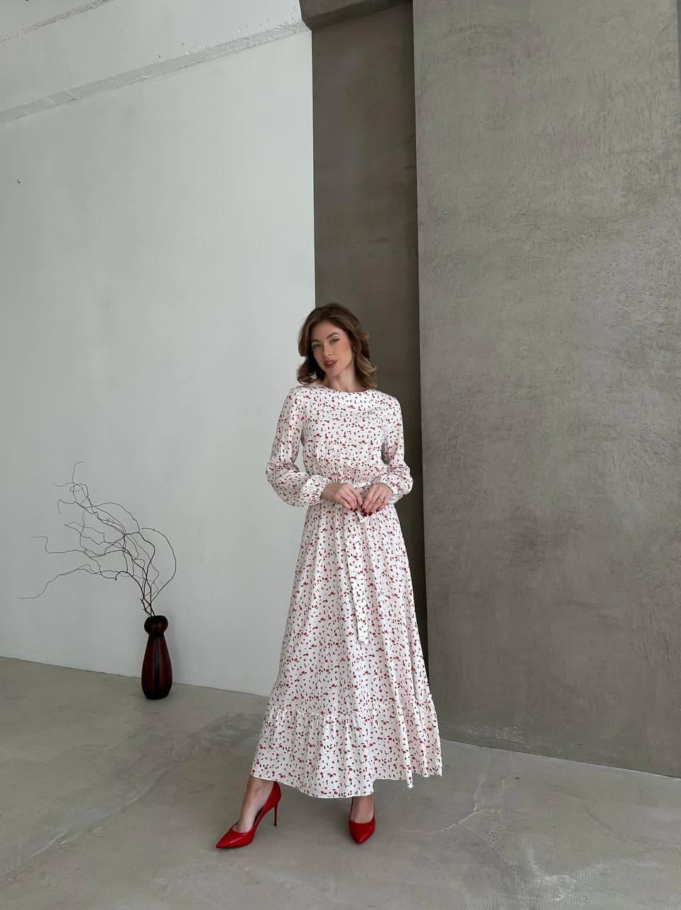 Сукня жіноча штапель L Білий (С1499-5492/Н)