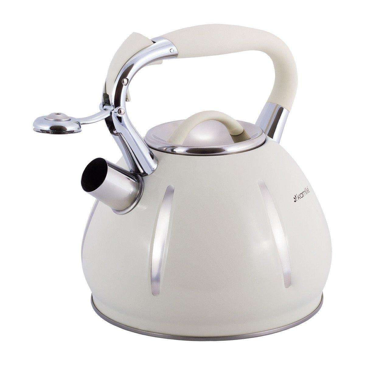 Чайник Kamille 3 л со свистком Бежевый KM-0691A