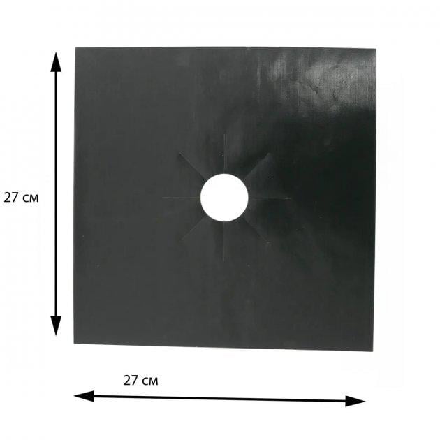 Накладки тефлоновые для газовой плиты с антипригарным покрытием 4 шт. Черный (368260215) - фото 4