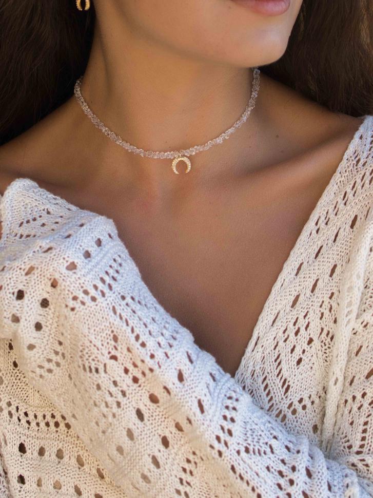 Кольє криштальне з лунницею (5498)